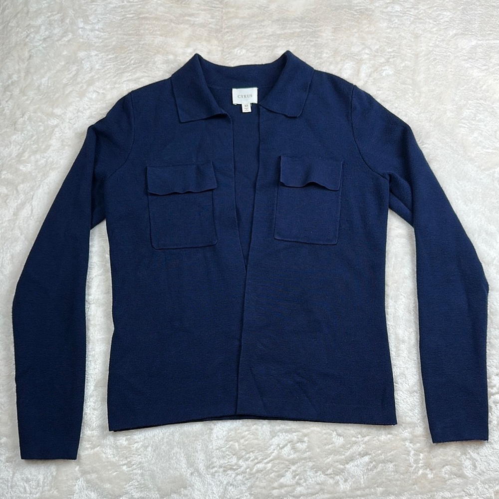Cyrus Deep Blue Knit Jacket